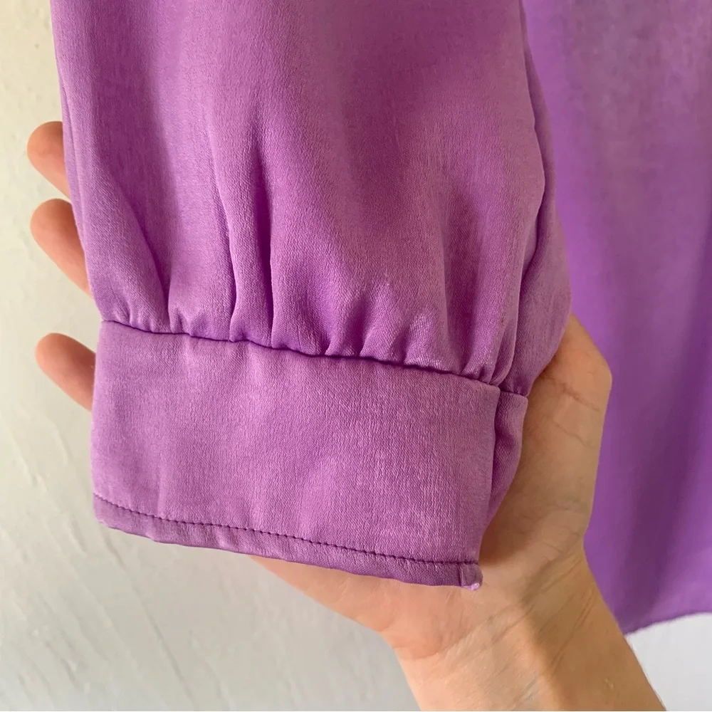 Zara Light Lilac Draped Satin Effect Dress - Picture 10 of 16